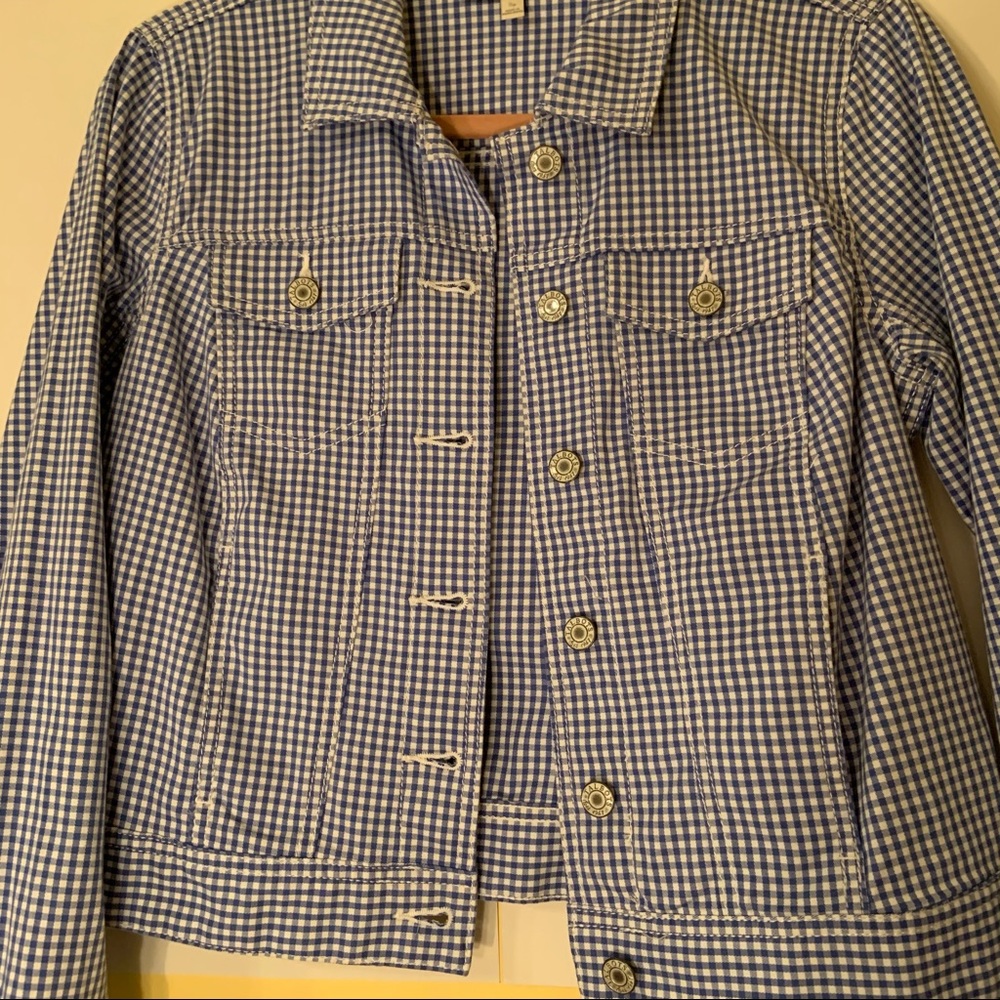 Talbots White & Blue Checkered Jacket! - Picture 3 of 8